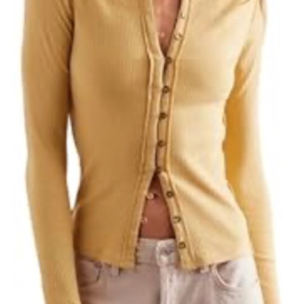 Yellow Button-Up Cardigan